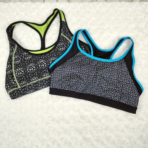Excursion Sports Bra Set of 2 Size Large Black - Picture 1 of 9
